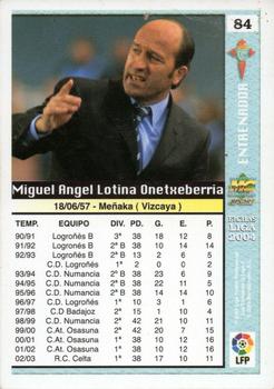 2003-04 Mundicromo Las Fichas de la Liga 2004 #84 Lotina Back