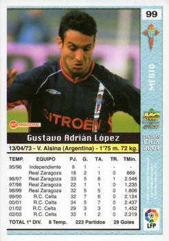 2003-04 Mundicromo Las Fichas de la Liga 2004 #99 Gustavo Lopez Back