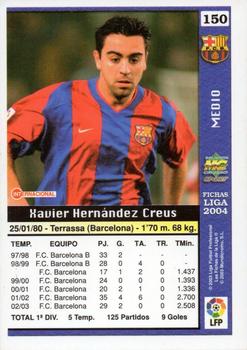 2003-04 Mundicromo Las Fichas de la Liga 2004 #150 Xavi Back