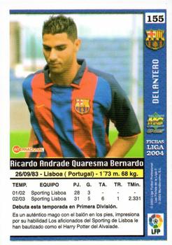 2003-04 Mundicromo Las Fichas de la Liga 2004 #155 Quaresma Back