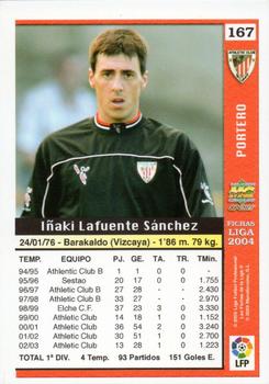 2003-04 Mundicromo Las Fichas de la Liga 2004 #167 Lafuente Back