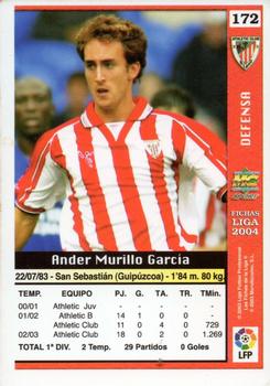 2003-04 Mundicromo Las Fichas de la Liga 2004 #172 Murillo Back
