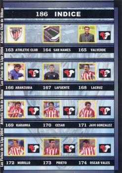 2003-04 Mundicromo Las Fichas de la Liga 2004 #186 Indice 163-189 Front