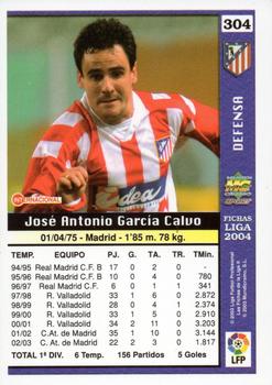 2003-04 Mundicromo Las Fichas de la Liga 2004 #304 Garcia Calvo Back
