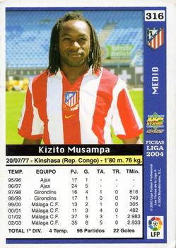 2003-04 Mundicromo Las Fichas de la Liga 2004 #316 Musampa Back