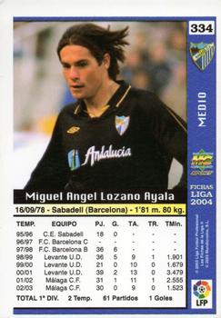 2003-04 Mundicromo Las Fichas de la Liga 2004 #334 Miguel Angel Back