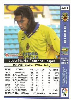 2003-04 Mundicromo Las Fichas de la Liga 2004 #401 Jose Mari Back
