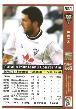 2003-04 Mundicromo Las Fichas de la Liga 2004 #521 Munteanu Back