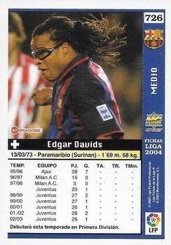 2003-04 Mundicromo Las Fichas de la Liga 2004 #726 Davids Back