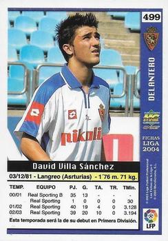 2003-04 Mundicromo Las Fichas de la Liga 2004 #499 Villa Back