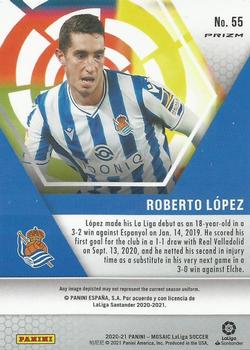 2020-21 Panini Mosaic La Liga - Mosaic Green #55 Roberto Lopez Back