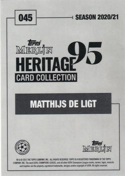 2020-21 Topps Merlin Heritage 95 #045 Matthijs de Ligt Back