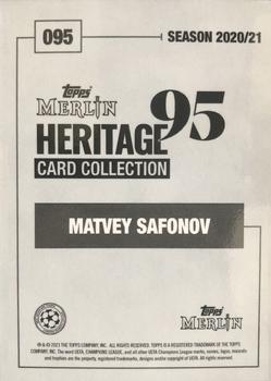 2020-21 Topps Merlin Heritage 95 #095 Matvei Safonov Back