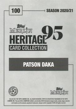 2020-21 Topps Merlin Heritage 95 #100 Patson Daka Back