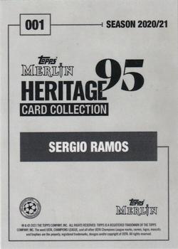 2020-21 Topps Merlin Heritage 95 - Black and White Background #001 Sergio Ramos Back