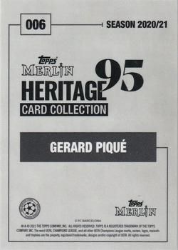 2020-21 Topps Merlin Heritage 95 - Black and White Background #006 Gerard Piqué Back