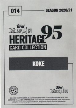 2020-21 Topps Merlin Heritage 95 - Black and White Background #014 Koke Back