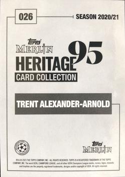 2020-21 Topps Merlin Heritage 95 - Black and White Background #026 Trent Alexander-Arnold Back
