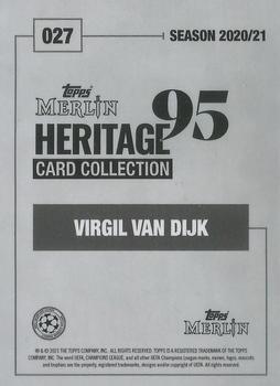 2020-21 Topps Merlin Heritage 95 - Black and White Background #027 Virgil van Dijk Back