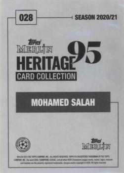2020-21 Topps Merlin Heritage 95 - Black and White Background #028 Mohamed Salah Back