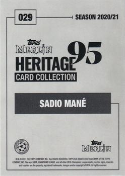 2020-21 Topps Merlin Heritage 95 - Black and White Background #029 Sadio Mané Back