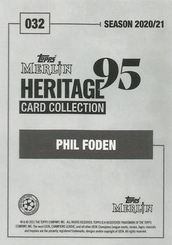 2020-21 Topps Merlin Heritage 95 - Black and White Background #032 Phil Foden Back