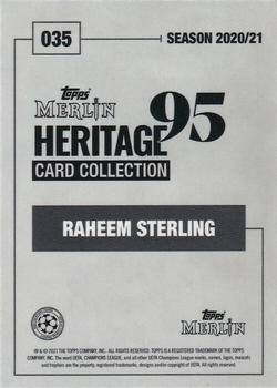 2020-21 Topps Merlin Heritage 95 - Black and White Background #035 Raheem Sterling Back