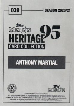 2020-21 Topps Merlin Heritage 95 - Black and White Background #039 Anthony Martial Back