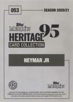 2020-21 Topps Merlin Heritage 95 - Black and White Background #053 Neymar Jr Back