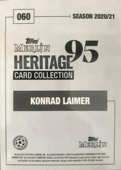 2020-21 Topps Merlin Heritage 95 - Black and White Background #060 Konrad Laimer Back