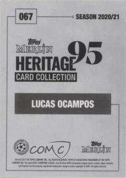 2020-21 Topps Merlin Heritage 95 - Black and White Background #067 Lucas Ocampos Back