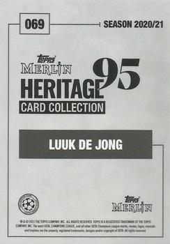 2020-21 Topps Merlin Heritage 95 - Black and White Background #069 Luuk de Jong Back