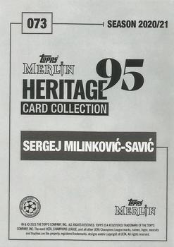 2020-21 Topps Merlin Heritage 95 - Black and White Background #073 Sergej Milinković-Savić Back