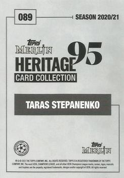 2020-21 Topps Merlin Heritage 95 - Black and White Background #089 Taras Stepanenko Back