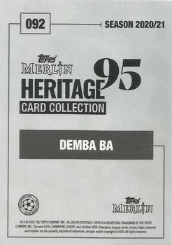 2020-21 Topps Merlin Heritage 95 - Black and White Background #092 Demba Ba Back