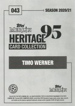 2020-21 Topps Merlin Heritage 95 - Blue #043 Timo Werner Back