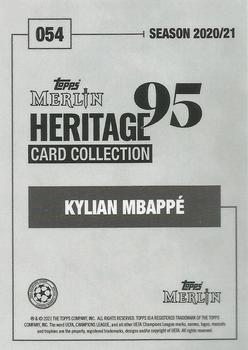 2020-21 Topps Merlin Heritage 95 - Blue #054 Kylian Mbappé Back