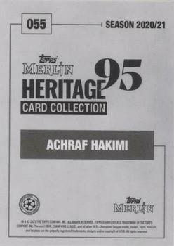 2020-21 Topps Merlin Heritage 95 - Purple #055 Achraf Hakimi Back