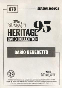 2020-21 Topps Merlin Heritage 95 - Purple #078 Darío Benedetto Back