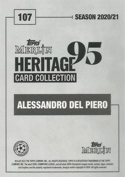 2020-21 Topps Merlin Heritage 95 - Purple #107 Alessandro Del Piero Back