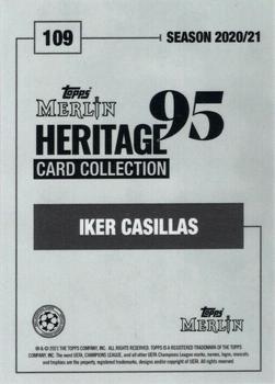 2020-21 Topps Merlin Heritage 95 - Purple #109 Iker Casillas Back