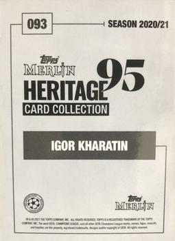 2020-21 Topps Merlin Heritage 95 - Orange #093 Ihor Kharatin Back