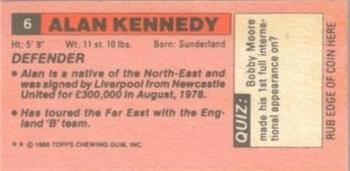 1980-81 Topps Footballer (Pink Back) - Singles #6 Alan Kennedy Back