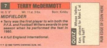 1980-81 Topps Footballer (Pink Back) - Singles #7 Terry McDermott Back