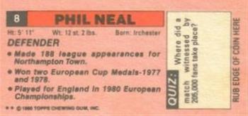 1980-81 Topps Footballer (Pink Back) - Singles #8 Phil Neal Back