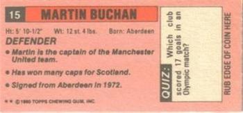 1980-81 Topps Footballer (Pink Back) - Singles #15 Martin Buchan Back