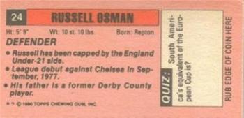 1980-81 Topps Footballer (Pink Back) - Singles #24 Russell Osman Back