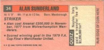 1980-81 Topps Footballer (Pink Back) - Singles #34 Alan Sunderland Back