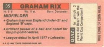 1980-81 Topps Footballer (Pink Back) - Singles #35 Graham Rix Back