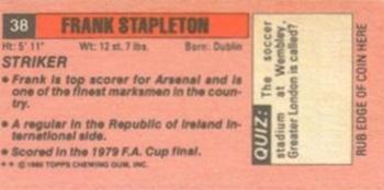1980-81 Topps Footballer (Pink Back) - Singles #38 Frank Stapleton Back